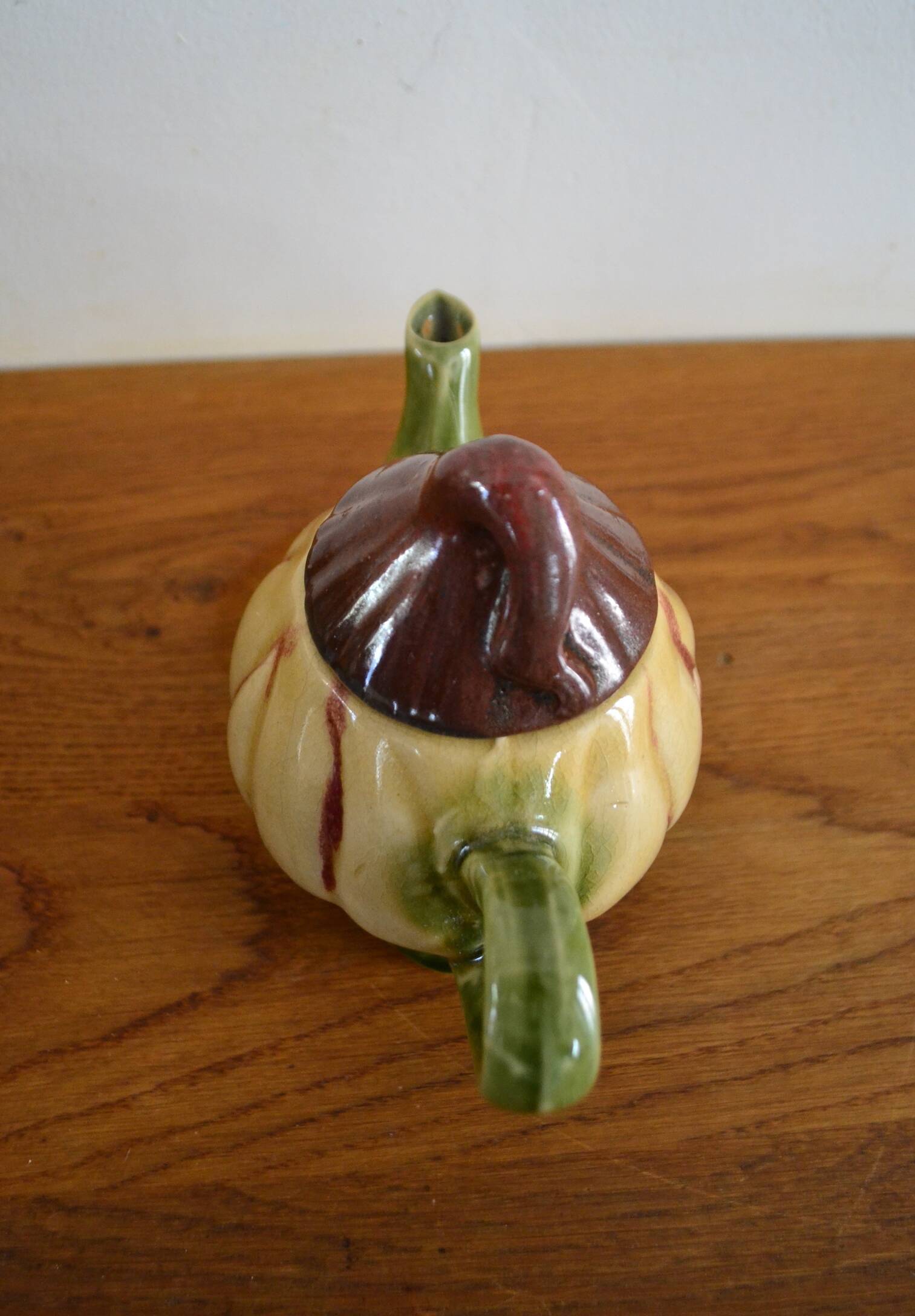 Small vintage earthenware teapot