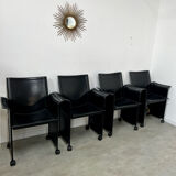 Lot 4 old armchairs "Korium" by Tito Agnoli for Matteo Grassi 1980