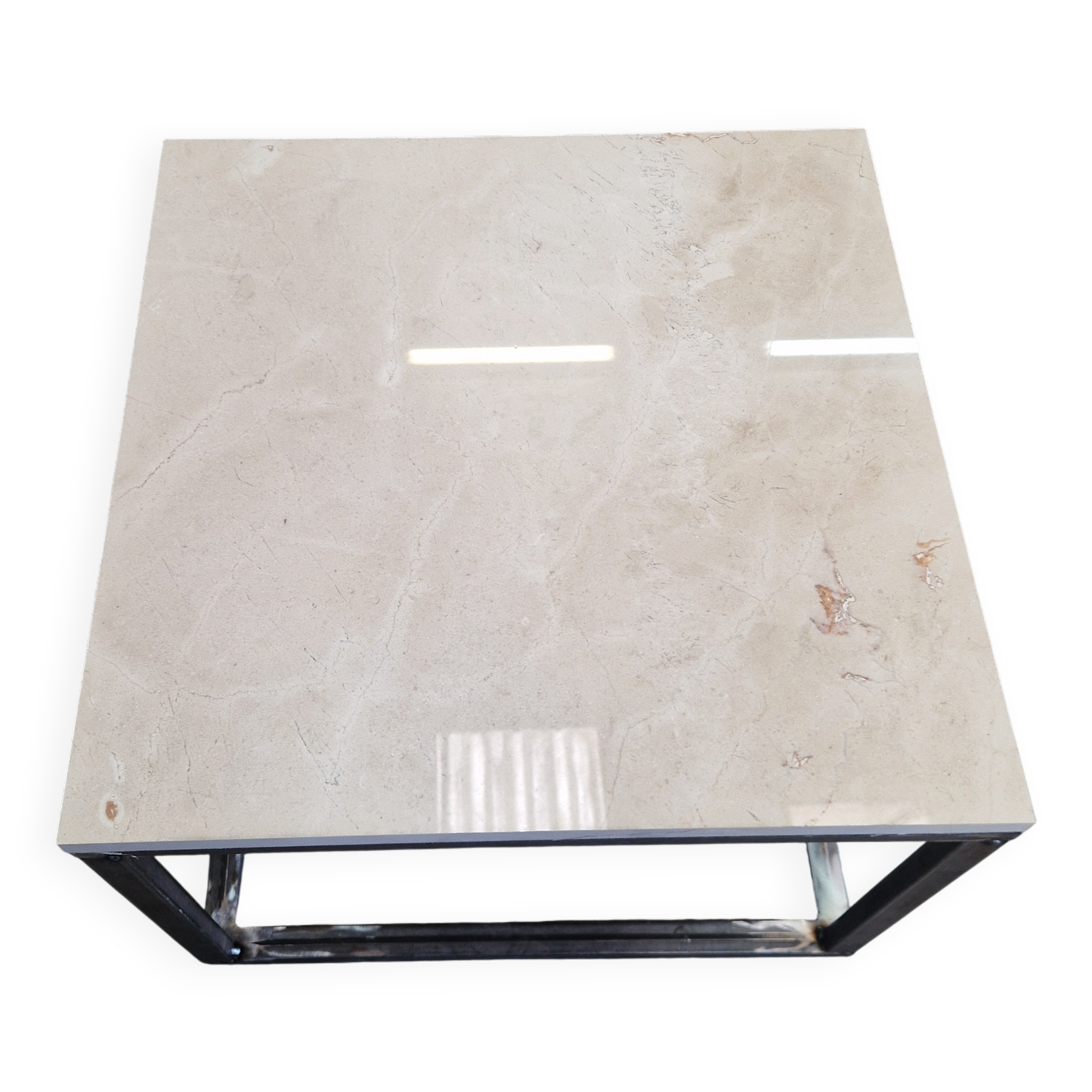 Coffee table 60x60 cream marble