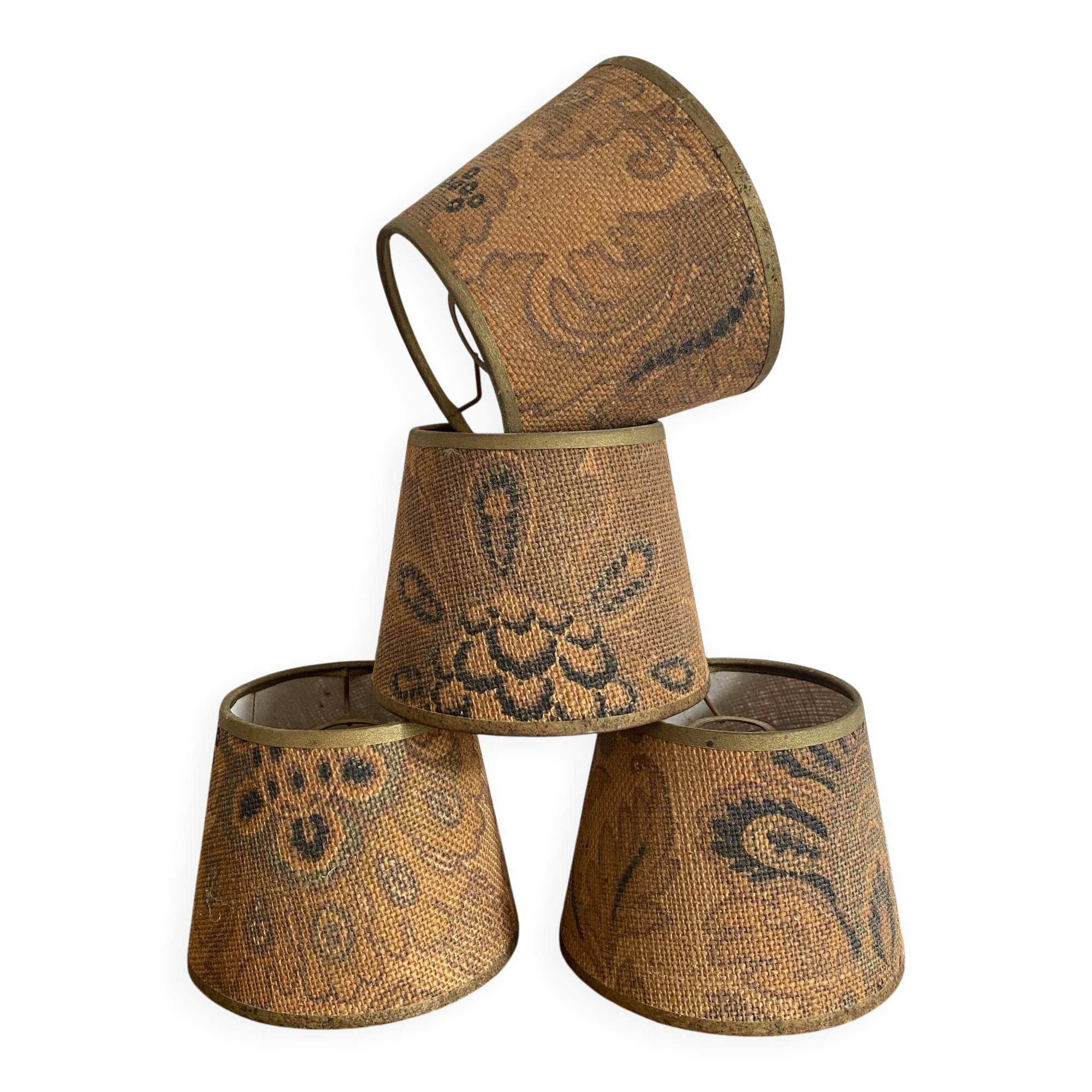 Old jute lampshades to be installed