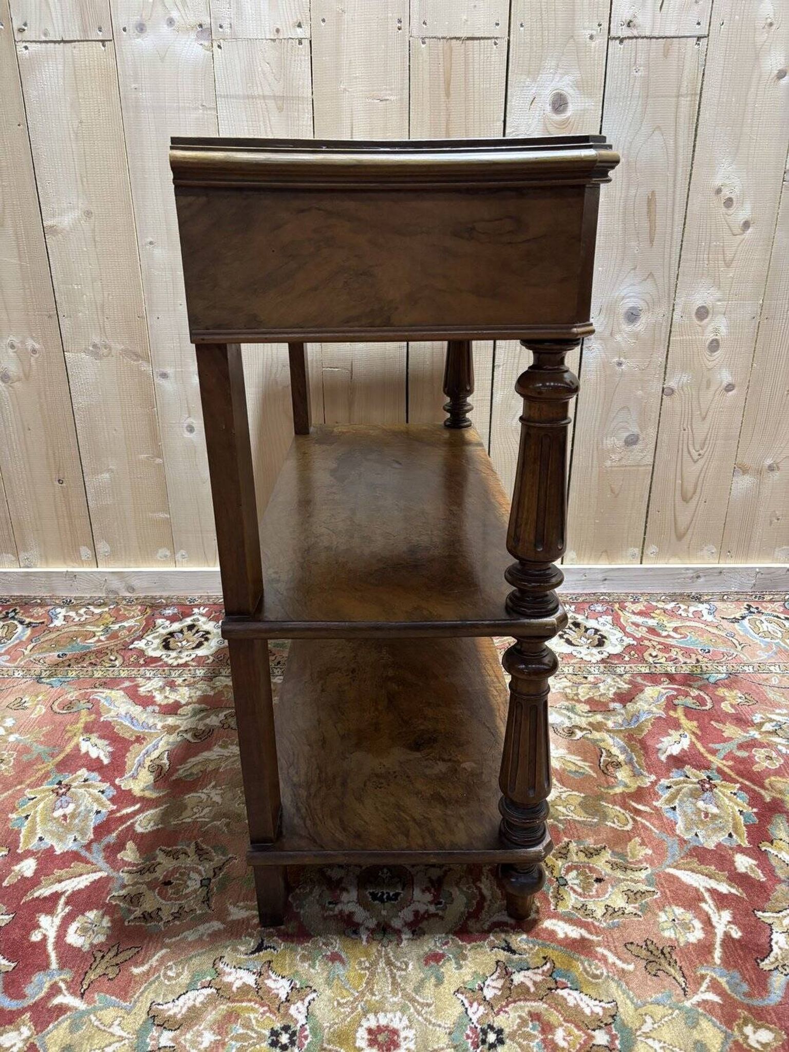 Napoleon III period console in walnut and veneer
