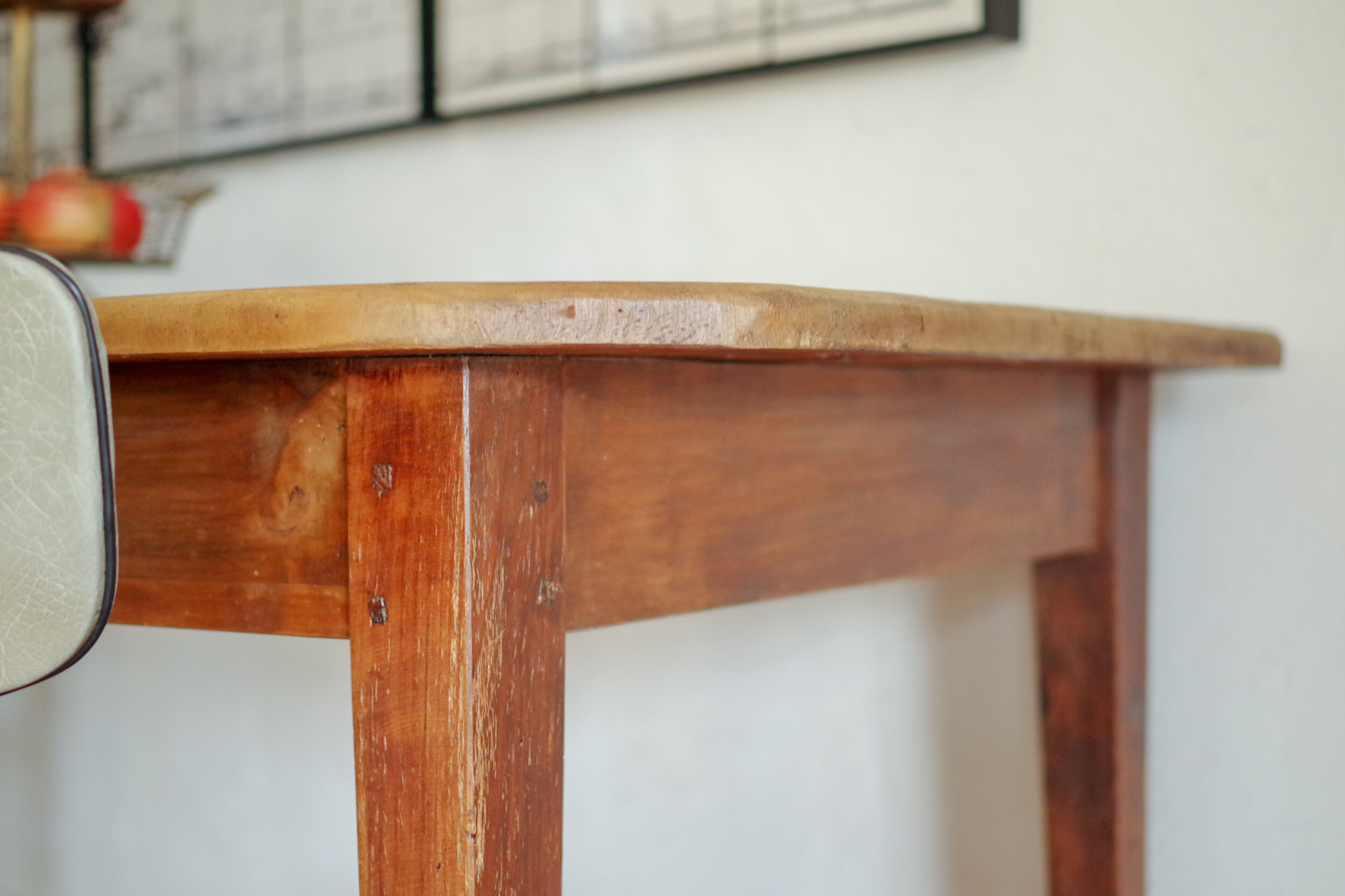 Old wooden farm table