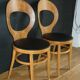 2 baumann chairs, seagull, dark beech, black imitation leather