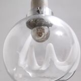 Murano glass and varnished metal 3-light pendant by Toni Zuccheri for Venini