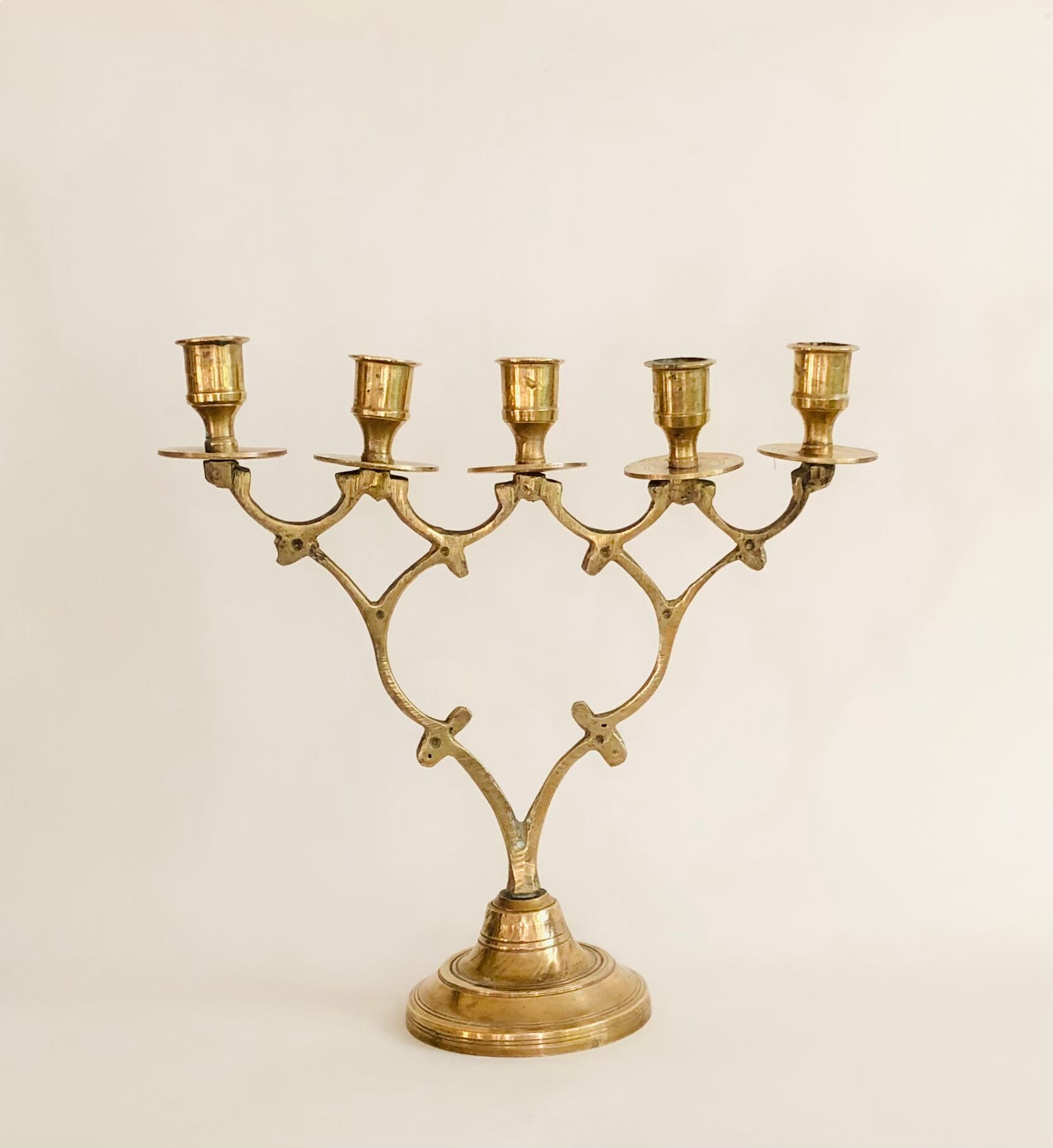 Chandelier ancien 5 branches en laiton