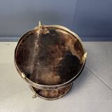 Italian Lacquered Goatskin / Parchment Serving Bar Cart by Aldo Tura, 1960s