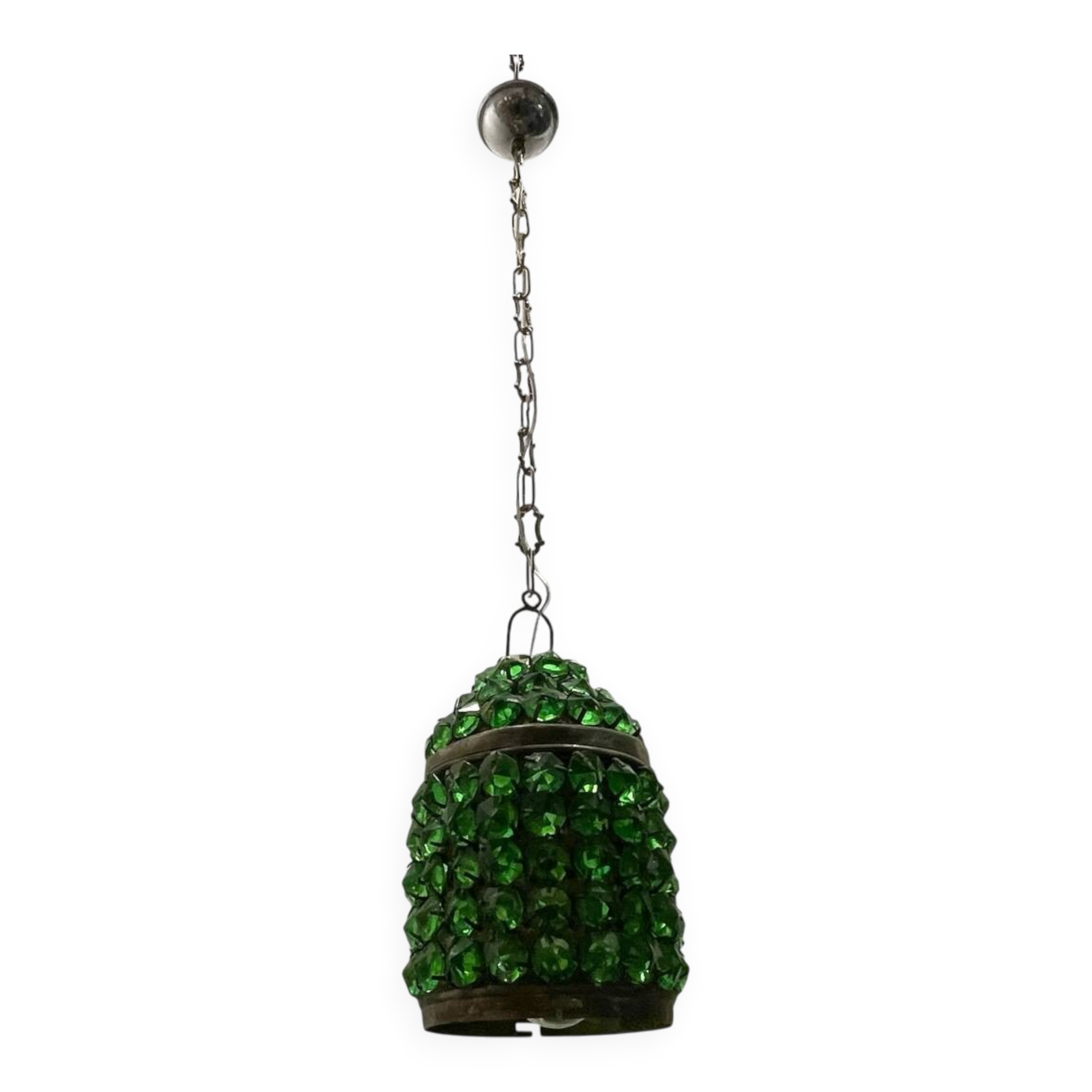 Small Green Crystal Light Pendant 1960’s