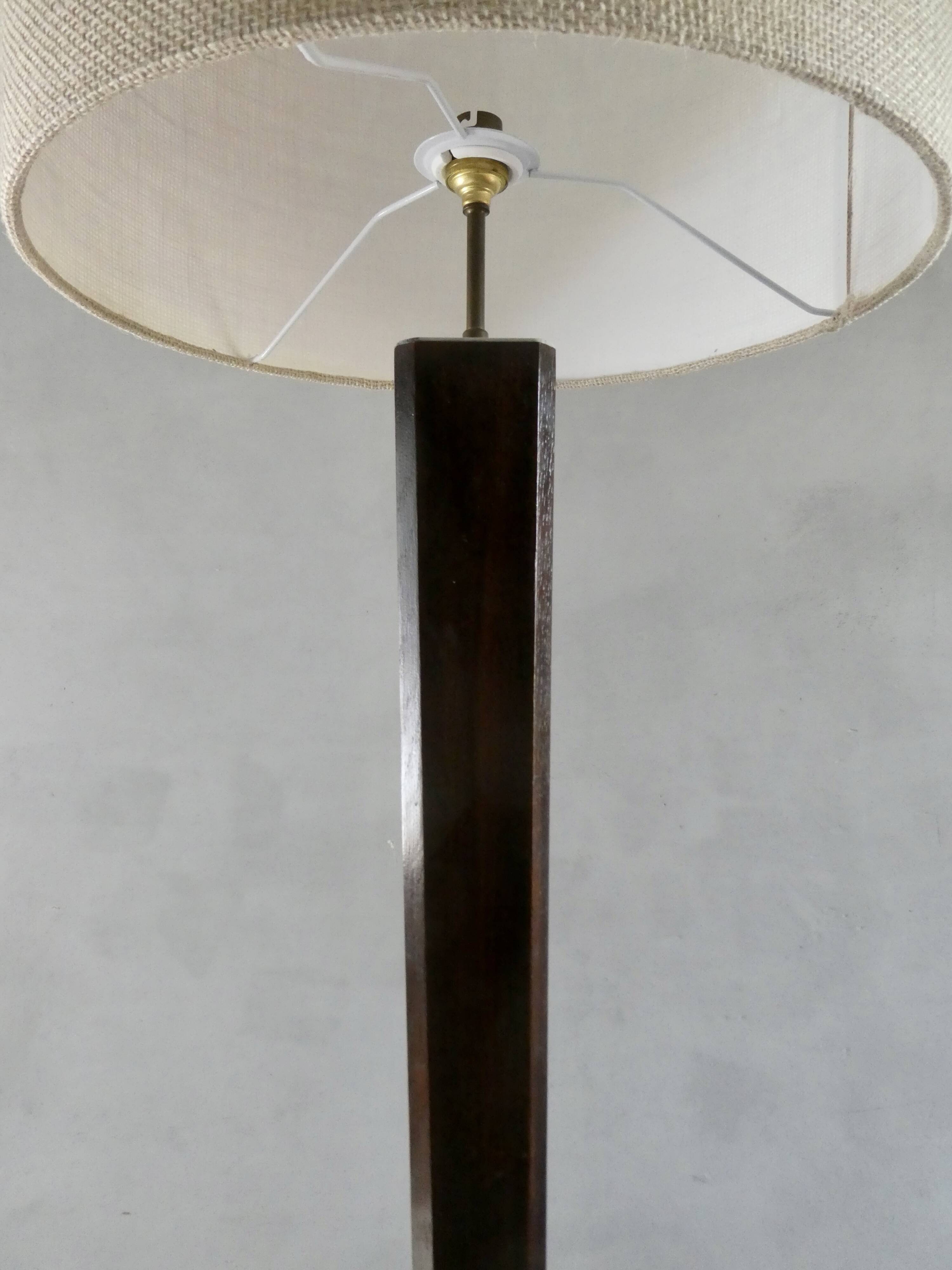 Lampadaire Art Deco en chêne