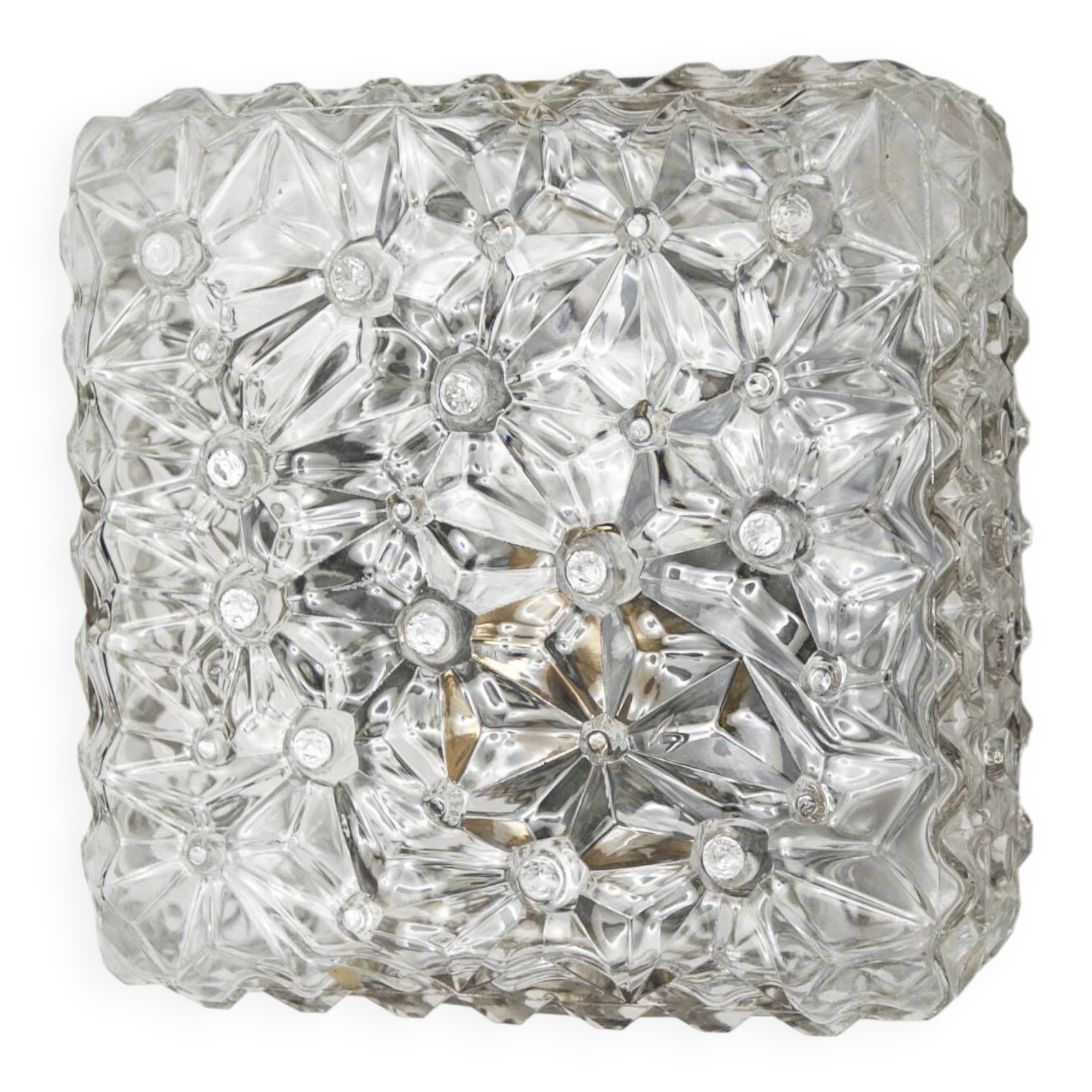 Square ceiling or wall light 1970 space age