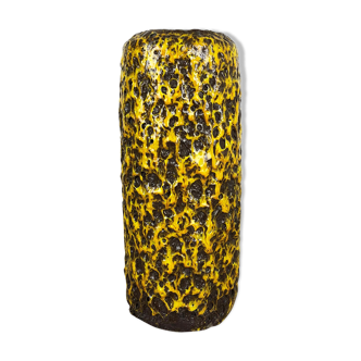 Pottery Super Yellow Color Fat Lava Multi-Color Vase Scheurich WGP, 1970s