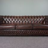Chesterfield sofa in cowhide, 4 seats