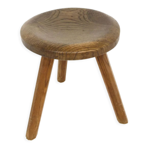 tabouret tripode en chêne