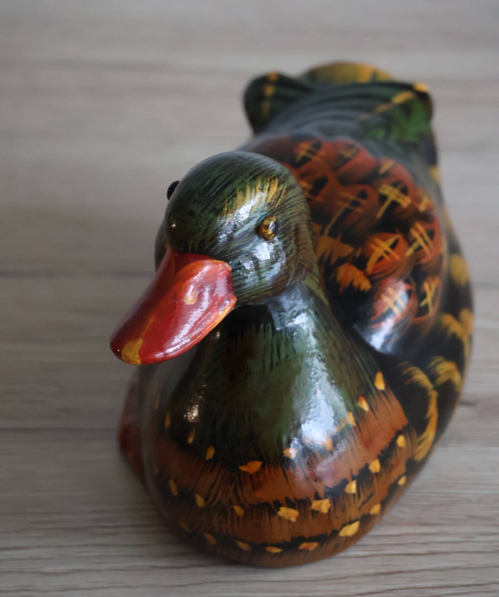 Decorative hand painted ceramic duck