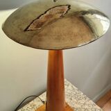 Grande lampe nautique bois et laiton années 80