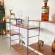 Vintage wooden string shelves