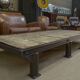 Table basse industrielle en métal et sapin 1950
