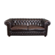 Handmade English cowhide leather Chesterfield sofa