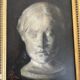 Study of a young girl in plaster, oil on canvas, 19th century, gilded frame.