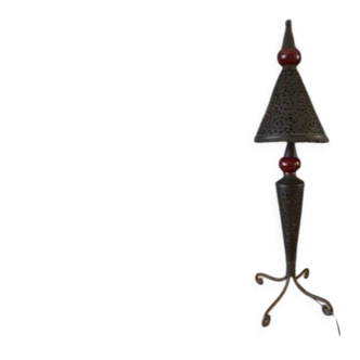 Very large chic Moroccan-style lamp made of metal and glass H 96.50 cm