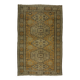One-of-a-kind turkish handwoven vintage rug - rustic vintage charm 267x 173