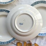 6 assiettes creuses terre de fer bleu longchamp modèle « rené »