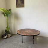 Capron “herbarium” coffee table with metal base