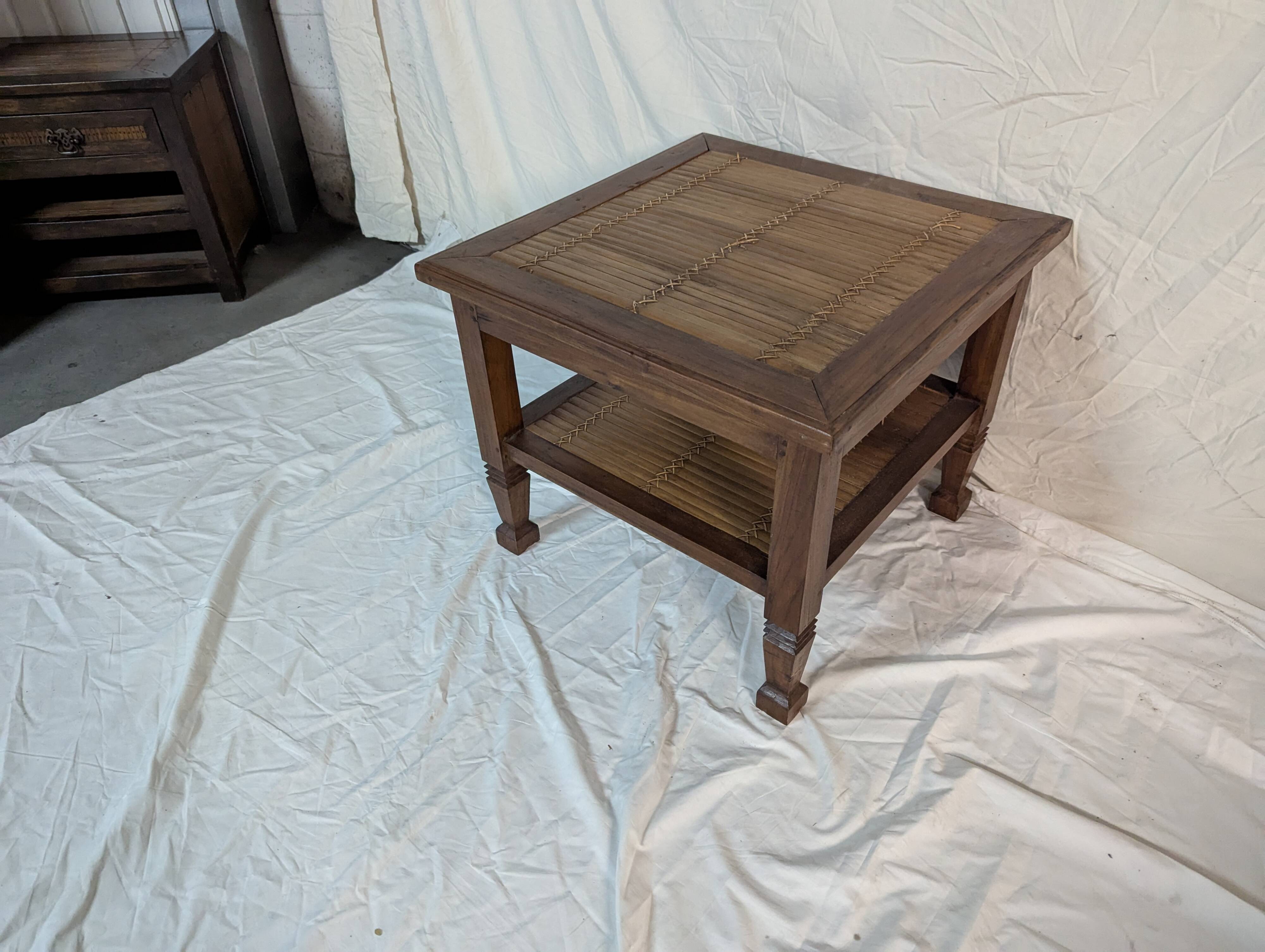 small coffee table wood and bamboo