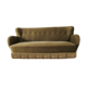1930’s Danish sofa in green velour with fringed bottom