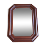 Large beveled mirror in cherry wood frame