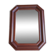 Large beveled mirror in cherry wood frame