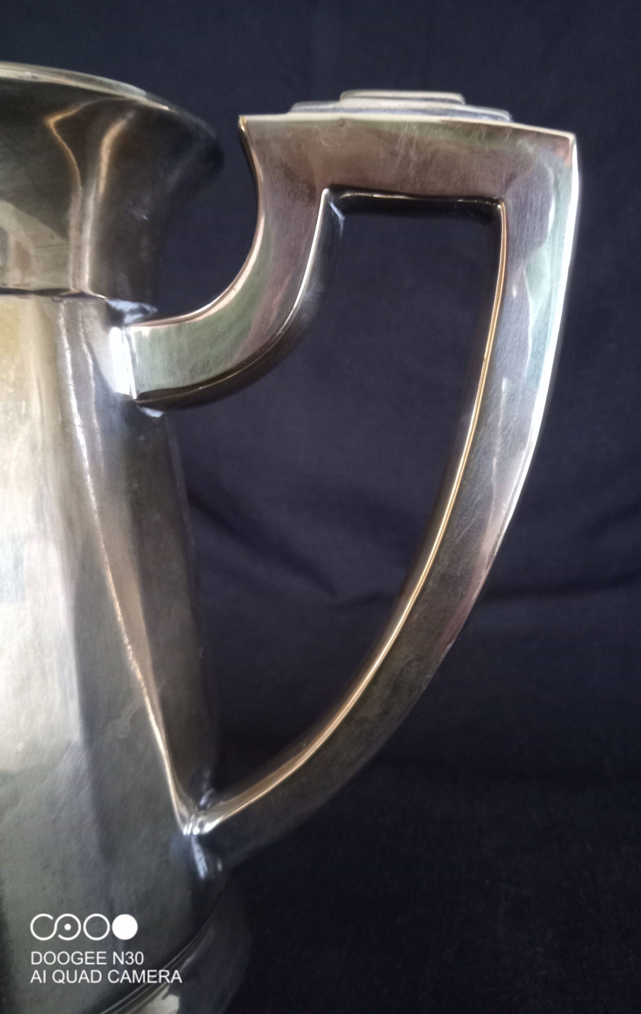 Art Deco water carafe in silver metal