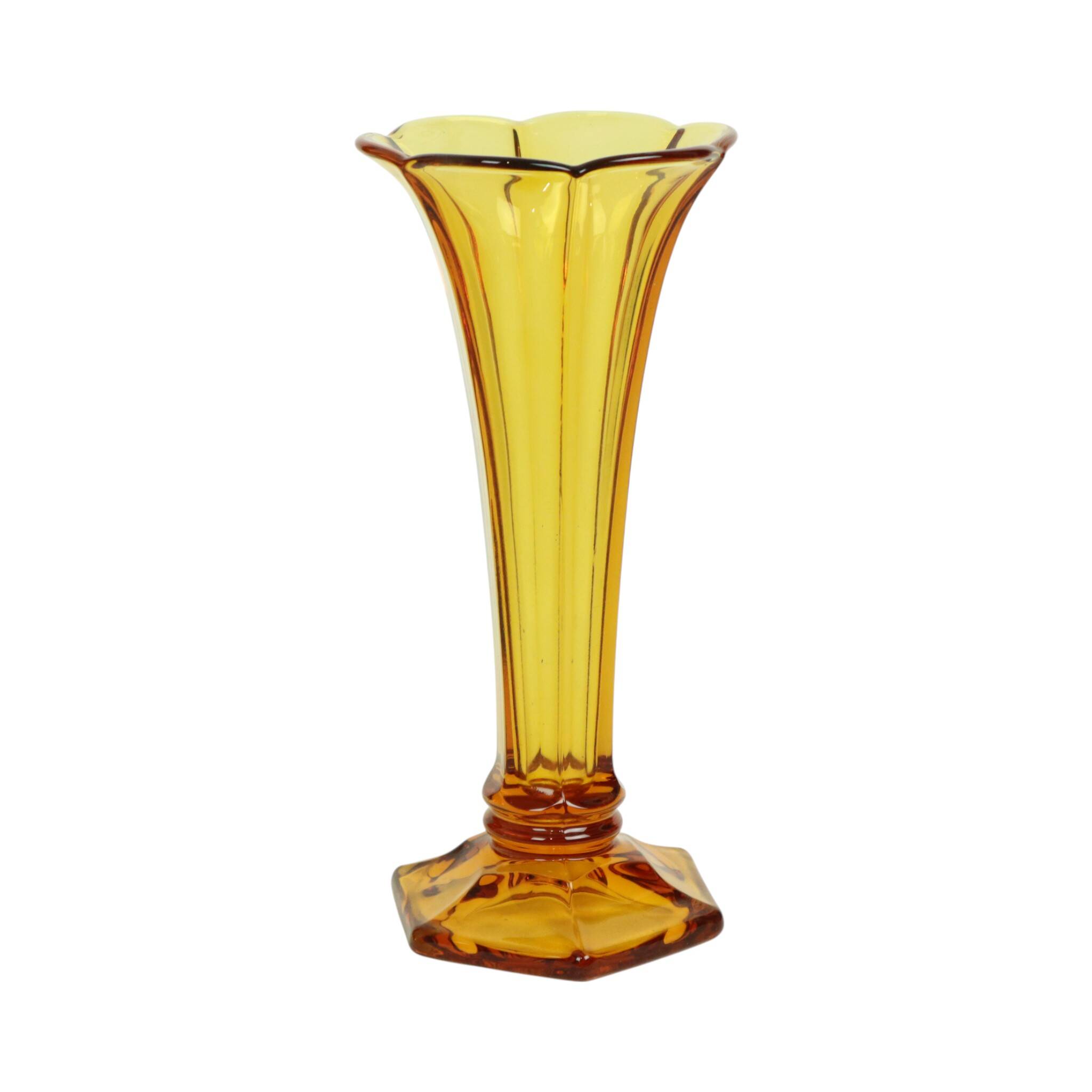 Petit Vase Luxval Ambre Américain 1935 VSL Art Déco