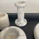 Series of 7 vintage Carrara marble candlesticks