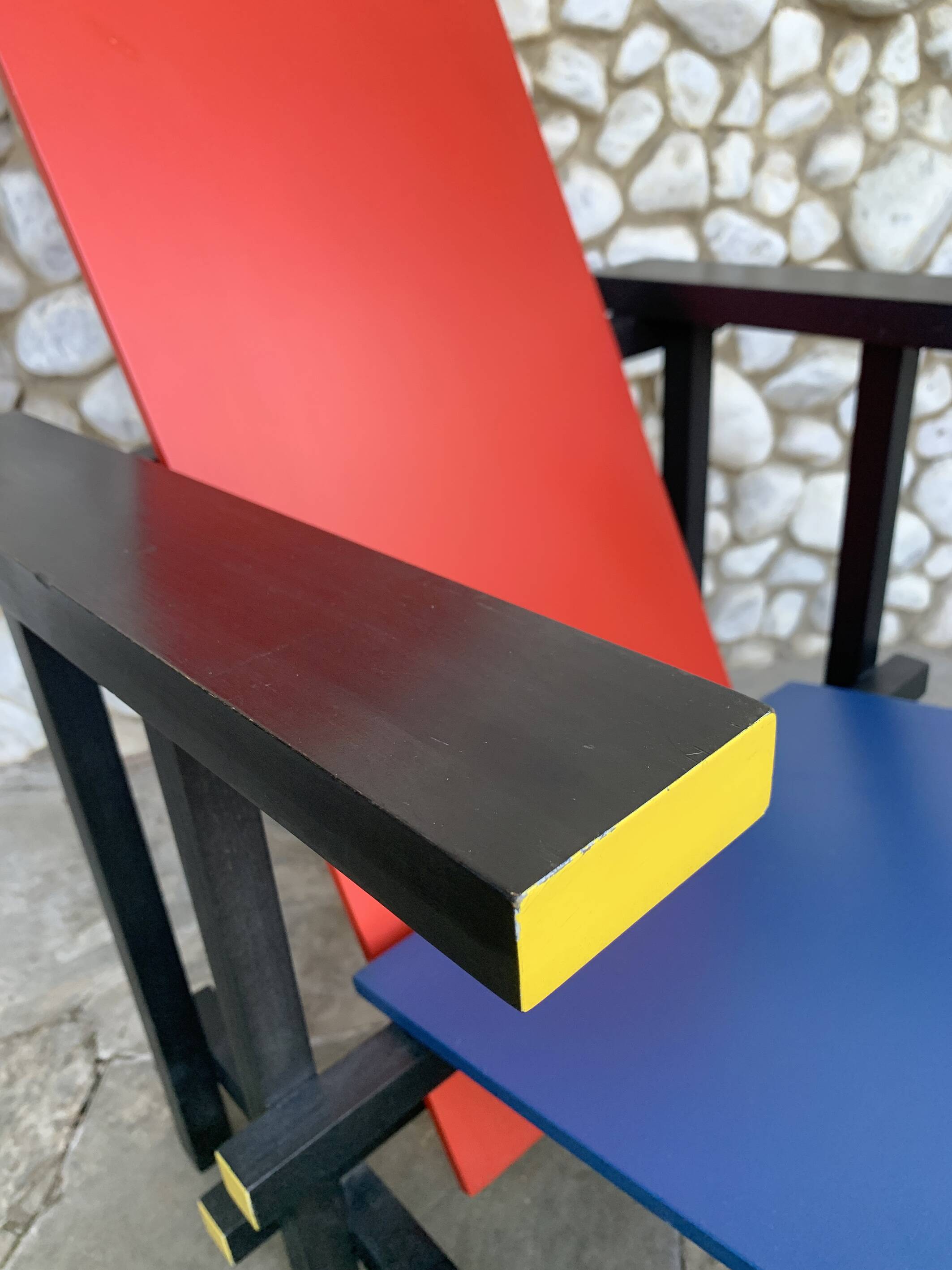 Armchair in the style of the Red & Blue Chair by Gerrit Rietveld