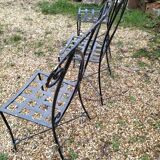 3 wrought iron garden chairs