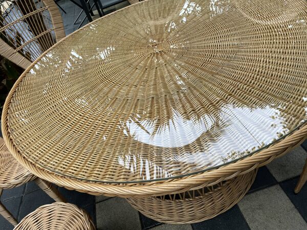 Salon de jardin rotin vintage