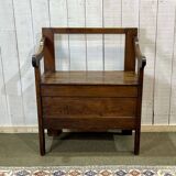 19th century fir fireplace bench