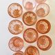 Set of 12 antique small pink glasses