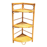 Rattan corner shelf