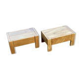 Pair of bedside tables vintage solid elm home revived bedside table