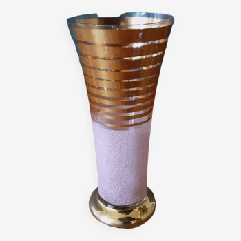 Vase vintage En verre granité année  50