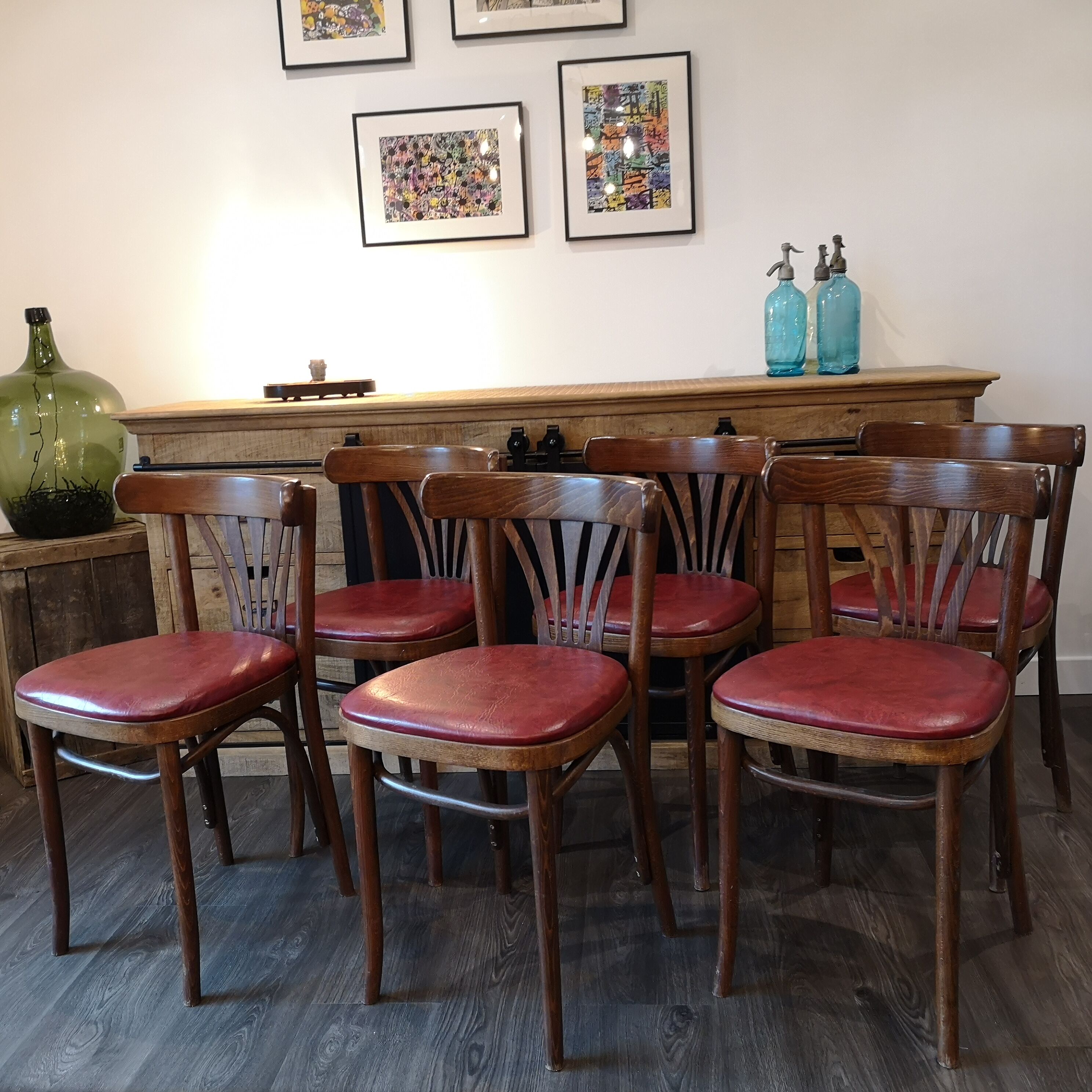 6 vintage bistro chairs