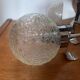 Suspension vintage 5 feux, verre et chrome