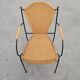 Mid-Century Chair by Frederic Weinberg in Rattan, Iron and Brass