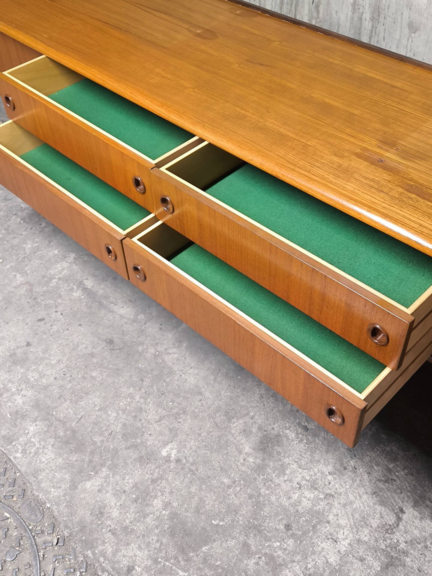 Vintage Scandinavian teak sideboard from the 1960s.