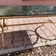 Vintage coffee table in green marble and brass in the style of Maison Jansen.