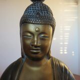 Italian "Buddha" lamp in polychrome plaster 70s