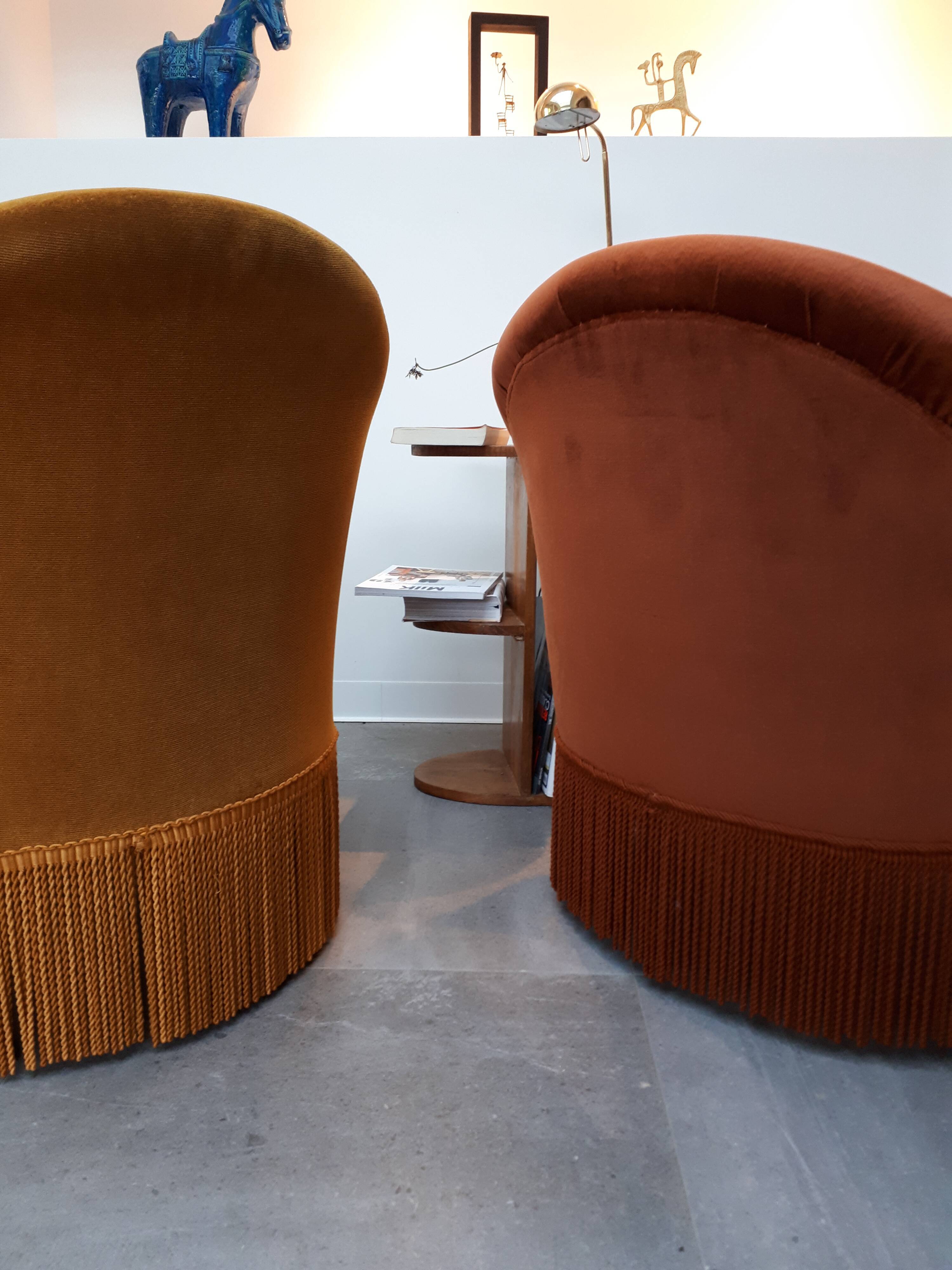 Pair of armchairs toads velvet