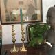 Pair of Victorian candle holders in gilded bronze