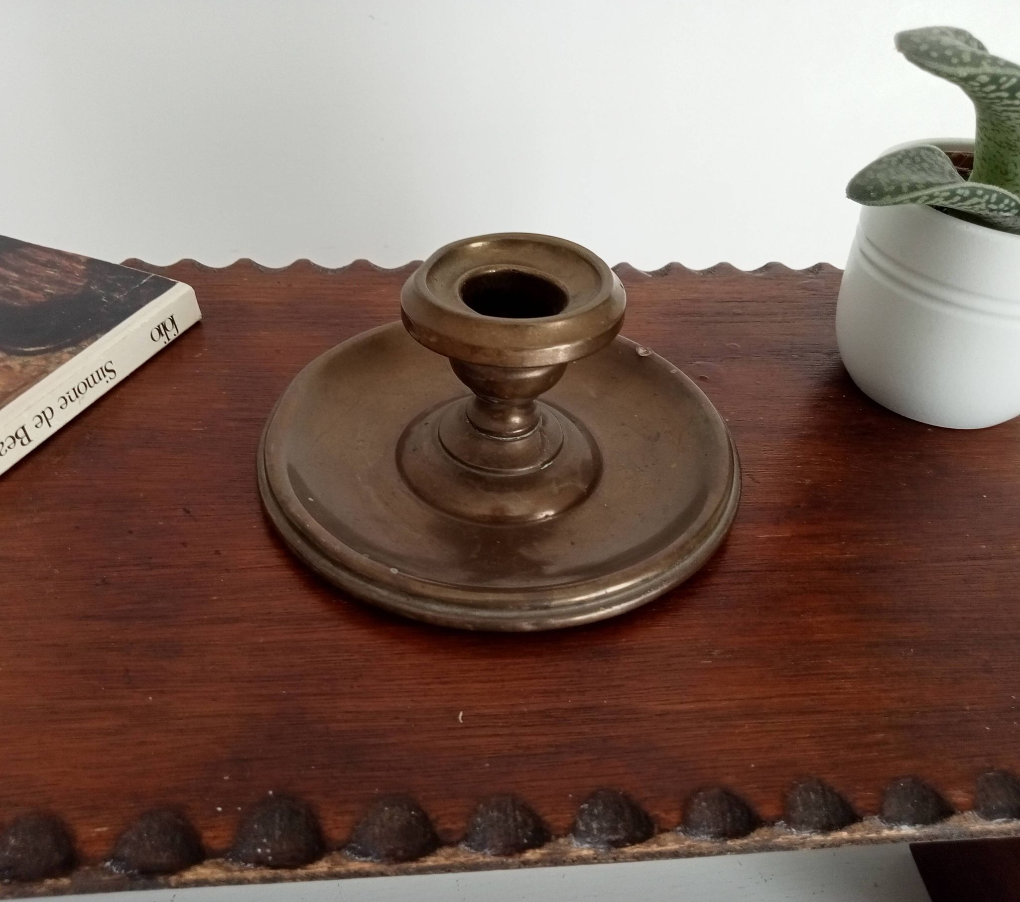 Antique brass candlestick